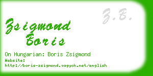 zsigmond boris business card